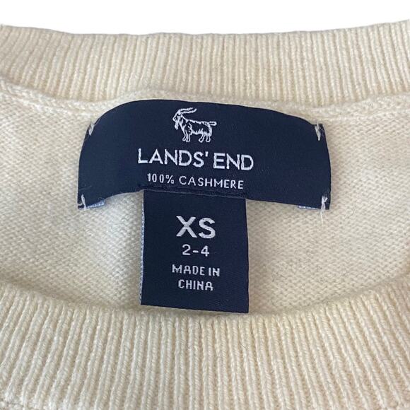 Lands' End Cream Cashmere Sweater Size XS - Picture 5 of 7